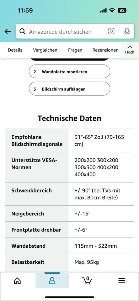 RICOO TV Wandhalterung Fernseher Schwenkbar Neigbar für 31-65 Zol in Berlin