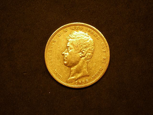 Königreich Sardinien Karl Albert 100 Lire GOLD 1834 P Genua in Ulm