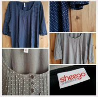 Sheego Maxi Tunika-Shirt gepunktet blau und beige 56/58 Baden-Württemberg - Neuenburg am Rhein Vorschau