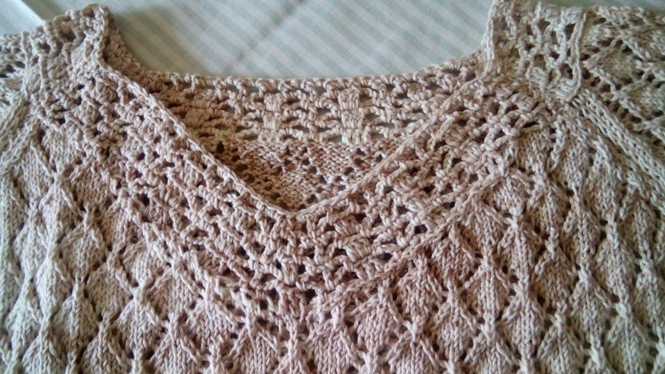 DAMENPULLOVER Gr. 38 HANDGESTRICKT 100% Baumwolle beige in Norderstedt