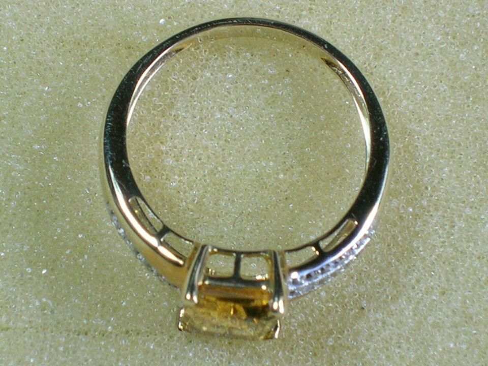 NEU: Ring Größe 18 / 56,5 375 Gold Goldberyll + Zirkon in Solingen