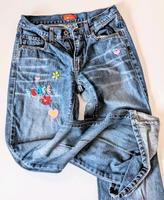 Fishbone Jeans Wide Leg Hippie xs 34  Hose Peace Stickerei (257) Niedersachsen - Bassum Vorschau