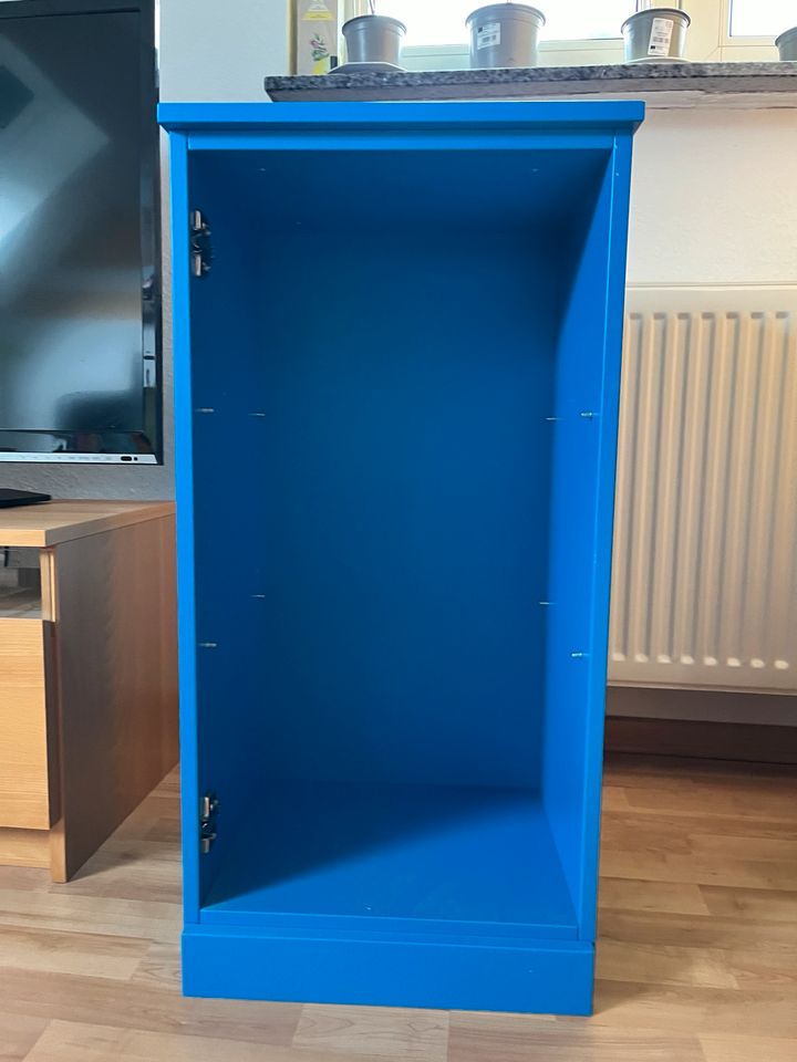 Beistellschrank Holz blau mit Tür in Düsseldorf