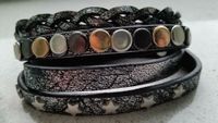 ☆Armband 75cm☆4 Reihen☆STERNE & NIETEN☆schwarz-silber USED LOOK☆ Niedersachsen - Hessisch Oldendorf Vorschau