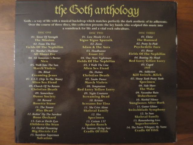 CDs: Sampler The Goth Anthology, 3 CDs, zusammen in Berlin