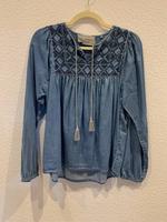 Cecil Gr. S 36 38 Bluse blau Langarm Stickerei Boho Denimlook Hessen - Weiterstadt Vorschau