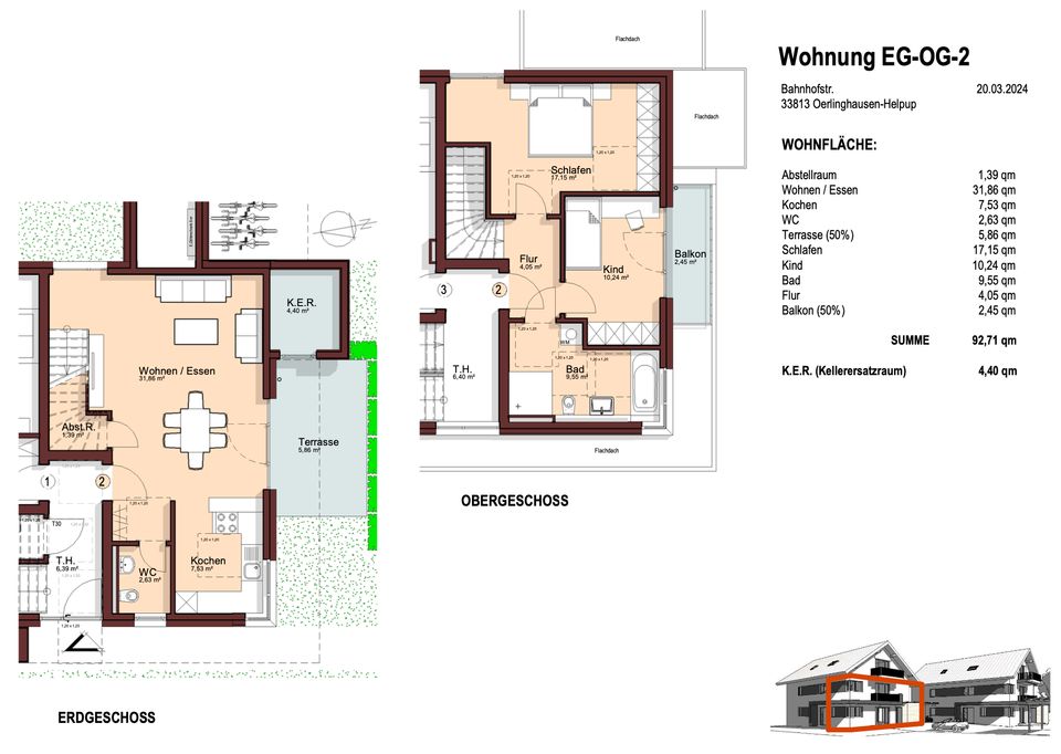 Neubau-QUARTIER in Helpup! Exklusive Maisonette Wohnung EG+OG in Oerlinghausen