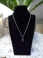 Süße kleine silberfarbene Kette mit Amethyst-Tropfen 40-45 cm Schleswig-Holstein - Henstedt-Ulzburg Vorschau