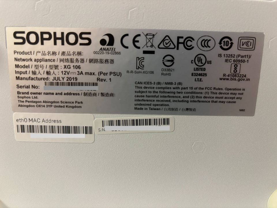 Firewall Appliance Sophos XG106 rev.1 pfsense/OPNsense in Ludwigshafen
