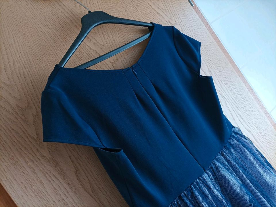 Abendkleid blau mit Spitze, Gr. XL in Eschlkam