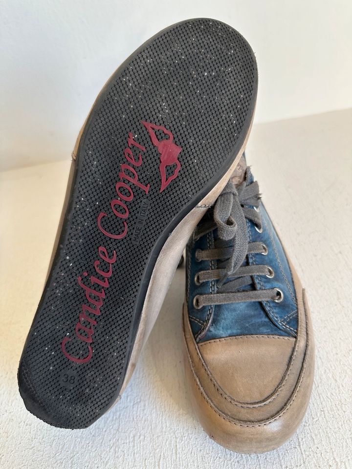 Candice Cooper Sneaker Schuhe Gr 38 Leder Blau Np 219,- in Coburg