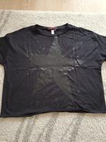 Damen cropped Shirt, schwarz mit Frontprint, Marke: Q/S, Gr. M Sachsen - Plauen Vorschau