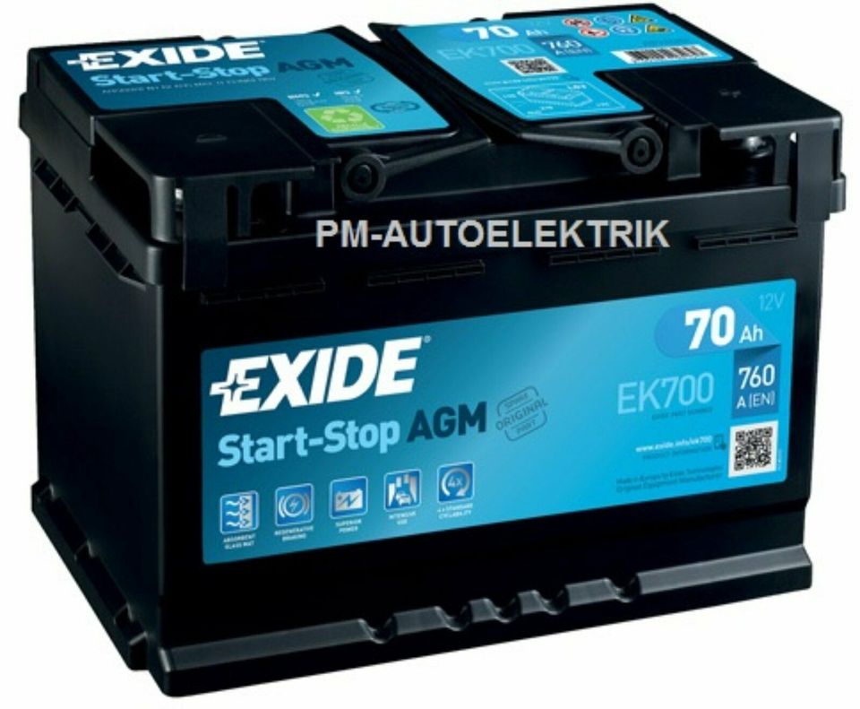 ✅EXIDE-AGM-START/STOP-AUTOBATTERIE-VW-AUDI-BMW-MERCEDES-OPEL in Bielefeld