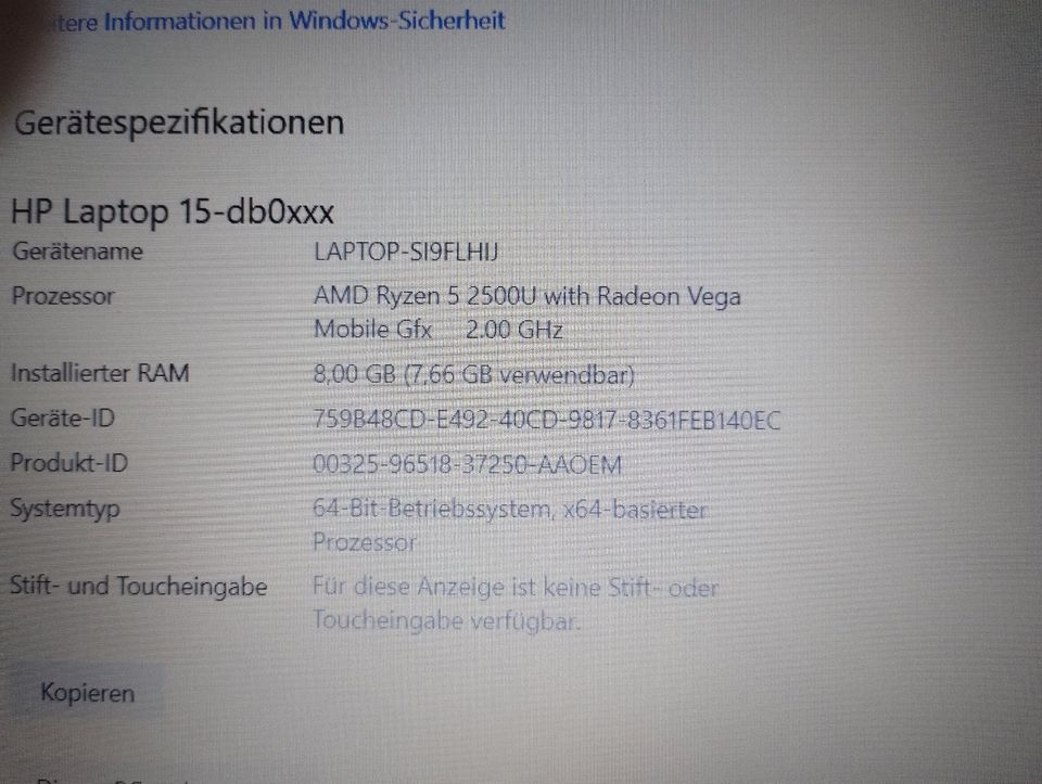 Notebook HP, Ryzen 5, Radeon Grafik, 8GB Ram, tadelloser Zustand. in Leipzig