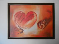 Schönes Bild Herz auf Holzrahmen - 88 x 67 cm Hessen - Langenselbold Vorschau