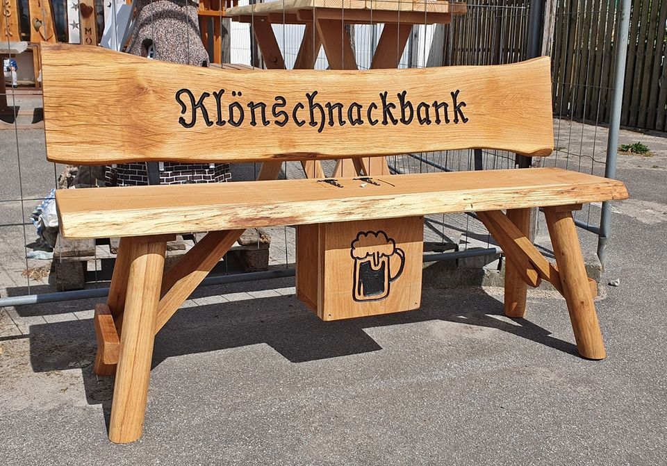 Die KLÖNSCHNACKBANK Gartenbank No.1 aus Massiver Eiche in Schafflund