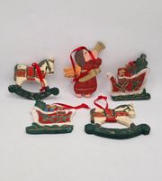 5 Vintage Holz Weihnachtsschmuck, Anhänger Nordrhein-Westfalen - Sprockhövel Vorschau