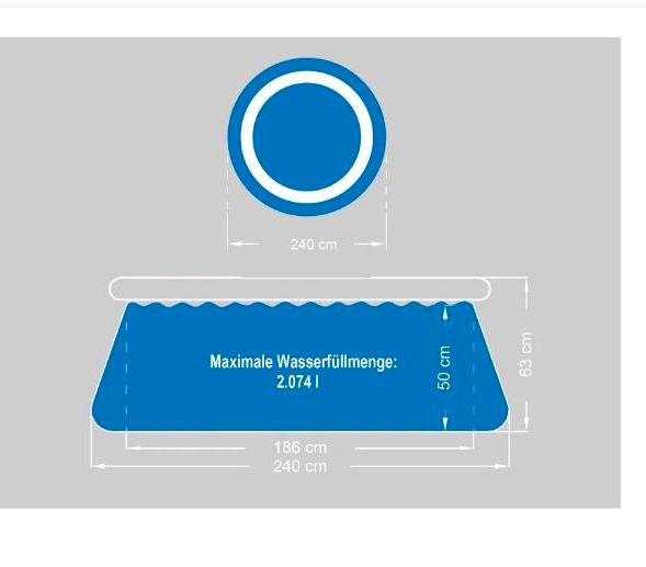 CRIVIT® Quick-up-Pool, Ø 240 x H 63 cm, inkl. Filterpumpe in Bad Wildungen