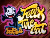 Holzschild,Felix the cat,Kustom Kulture Sachsen-Anhalt - Leuna Vorschau