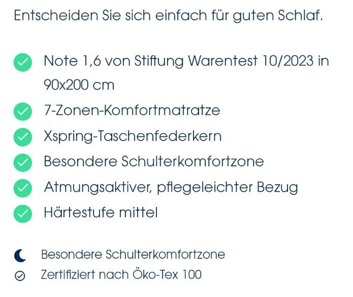 SCHLARAFFIA Taschenfederkern Matratze myNap Neu in OVP 90 x 200 in Osnabrück