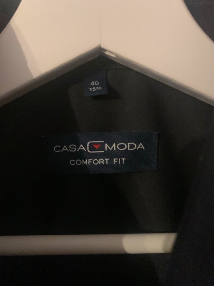 Herrenhemd Casamoda Hemd schwarz Gr 40/M in Prien