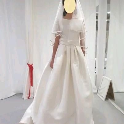 Hochzeitskleid aus Mikadoseide Gr. S, NUR ANPROBIERT in Dresden