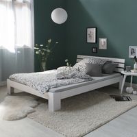 Holzbett Doppelbett Futonbett 120x200 cm Lattenrost Weiß VB140€* Sachsen-Anhalt - Magdeburg Vorschau