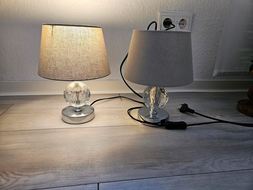 Nachttisch lampen lampe nachttischlampe grau kristall in Marl