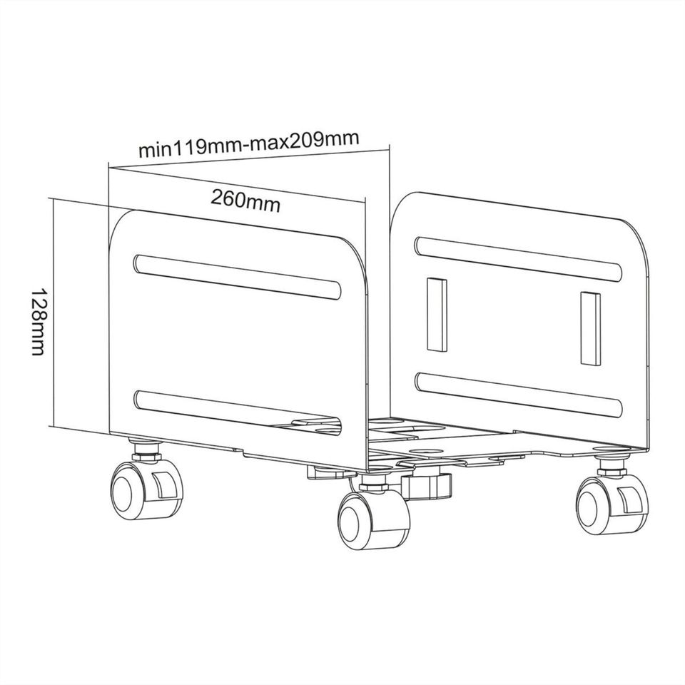 TooQ UMCS0004-B PC-Bodenständer Metall mit CPU-Rädern verstellbar in Brandenburg an der Havel