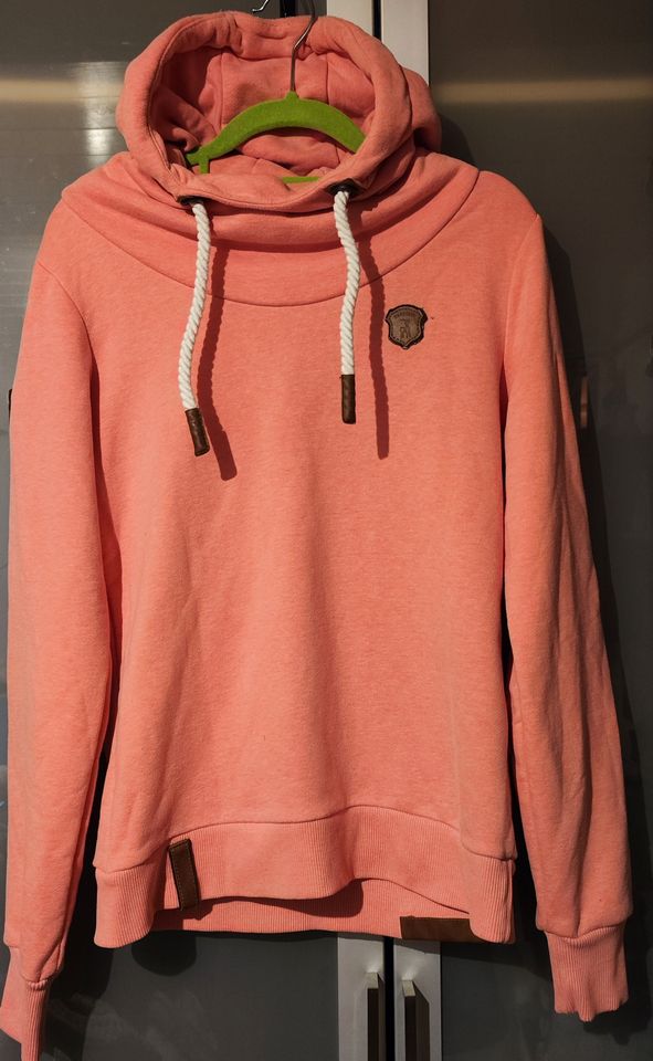 Naketano Kapuzenpulli Sweat Pullover Gr.M rosa Hoody in Braunfels