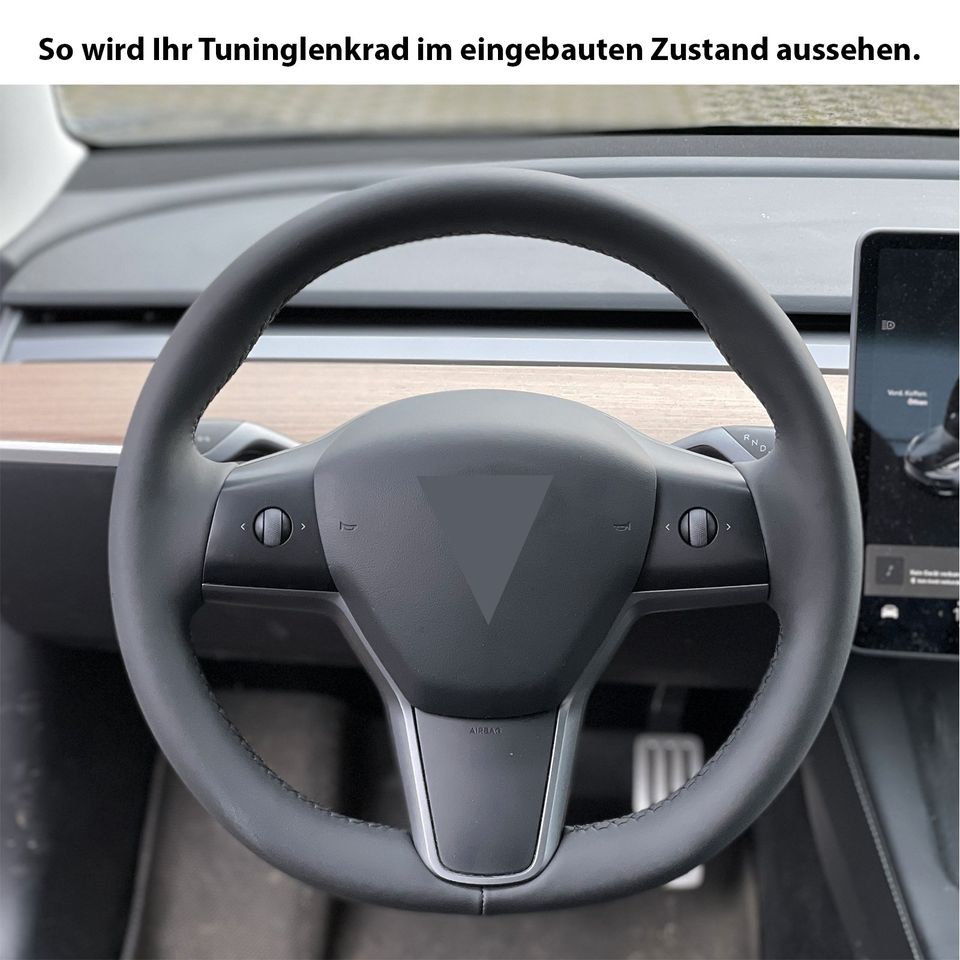 Tesla Lenkrad Model 3 nur Nappa Naht schwarz 58257 in Hessen - Erlensee, Tuning & Styling Anzeigen