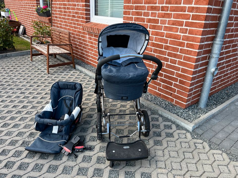 Emmaljunga Edge Kinderwagen + Geschwisterrollbrett + Adapter in Henstedt-Ulzburg