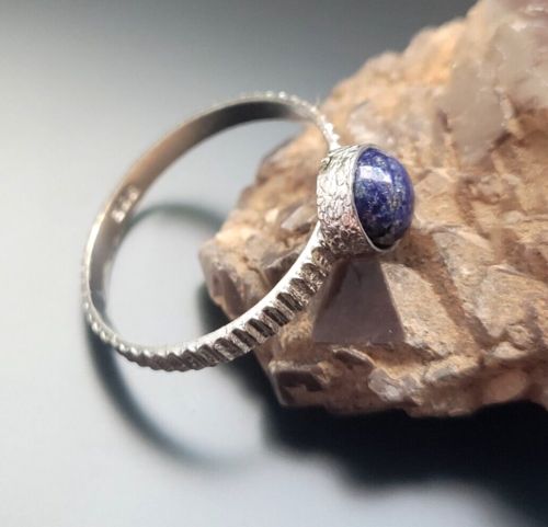 925 Sterling Silber Ring Lapislazuli Edelstein Gr. 19 Echtschmuck in Hessisch Oldendorf