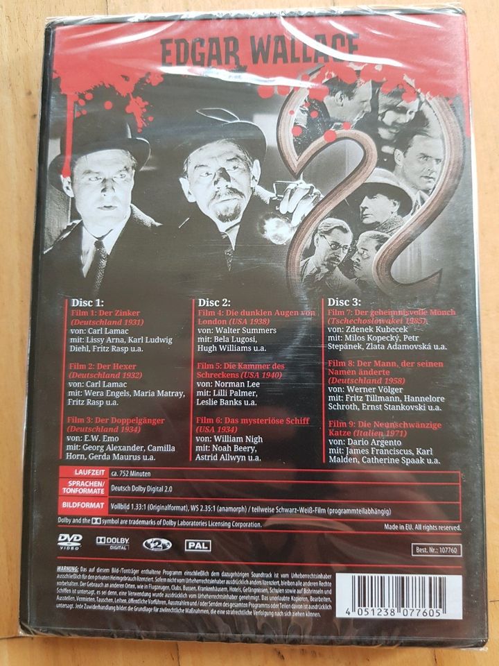 DVD Edgar Wallace Gigantenbox Neu Klassiker für 5 Euro in Mönchengladbach