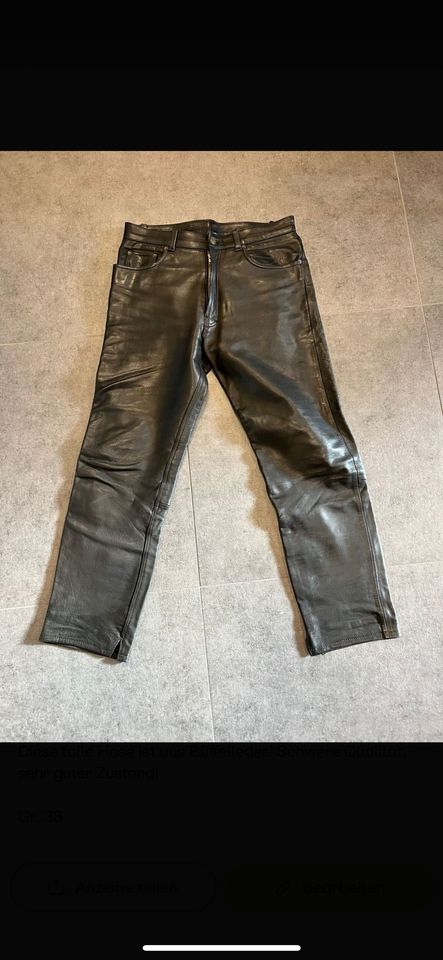 Lederhose Herren , Bikerhose, top Qualität, Gr 33 in Saarbrücken