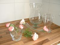 4 Glasvasen mit Deko Blumen TOP Zustand !!! Bayern - Augsburg Vorschau