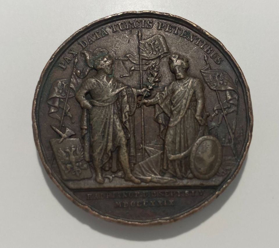 Bronze Medaille Russland 1829 Zar Nikolaus in Hannover