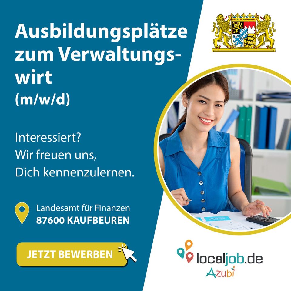 AZUBI zum/zur Verwaltungswirt bzw. Verwaltungswirtin (m/w/d) in Kaufbeuren gesucht | www.localjob.de in Kaufbeuren