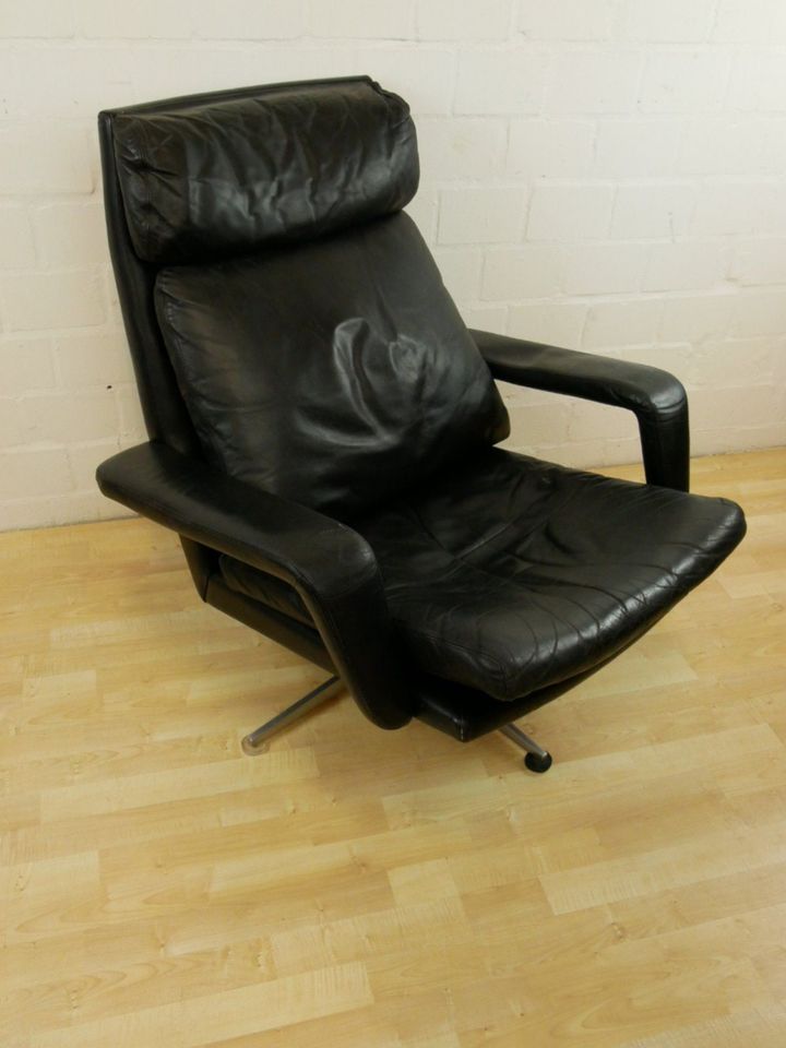 Kaufeld Sessel - Lounge Chair - Leder - Chrom/Schwarz - Vintage in Hiltrup
