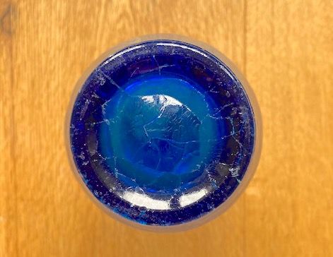 Vintage Vase, Cracked Glas, blau türkis in Hamburg