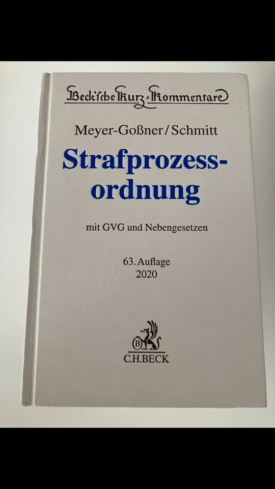 StPO Kommentar Meyer-Goßner 2020 Strafprozessordnung 2. Examen in Berlin
