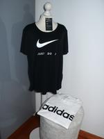 NEU wertig ⛳️ 2x Sportshirt NIKE schwarz + ADIDAS weiß ✪ L/40 Essen - Essen-Stadtwald Vorschau