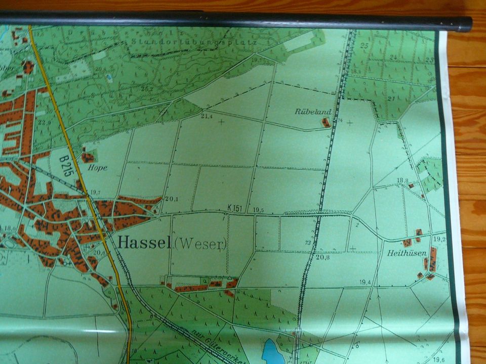 Wandkarte Hassel, Eystrup, Hoya 205x133cm, 1:4000 in Asendorf (bei Bruchhausen-Vilsen)