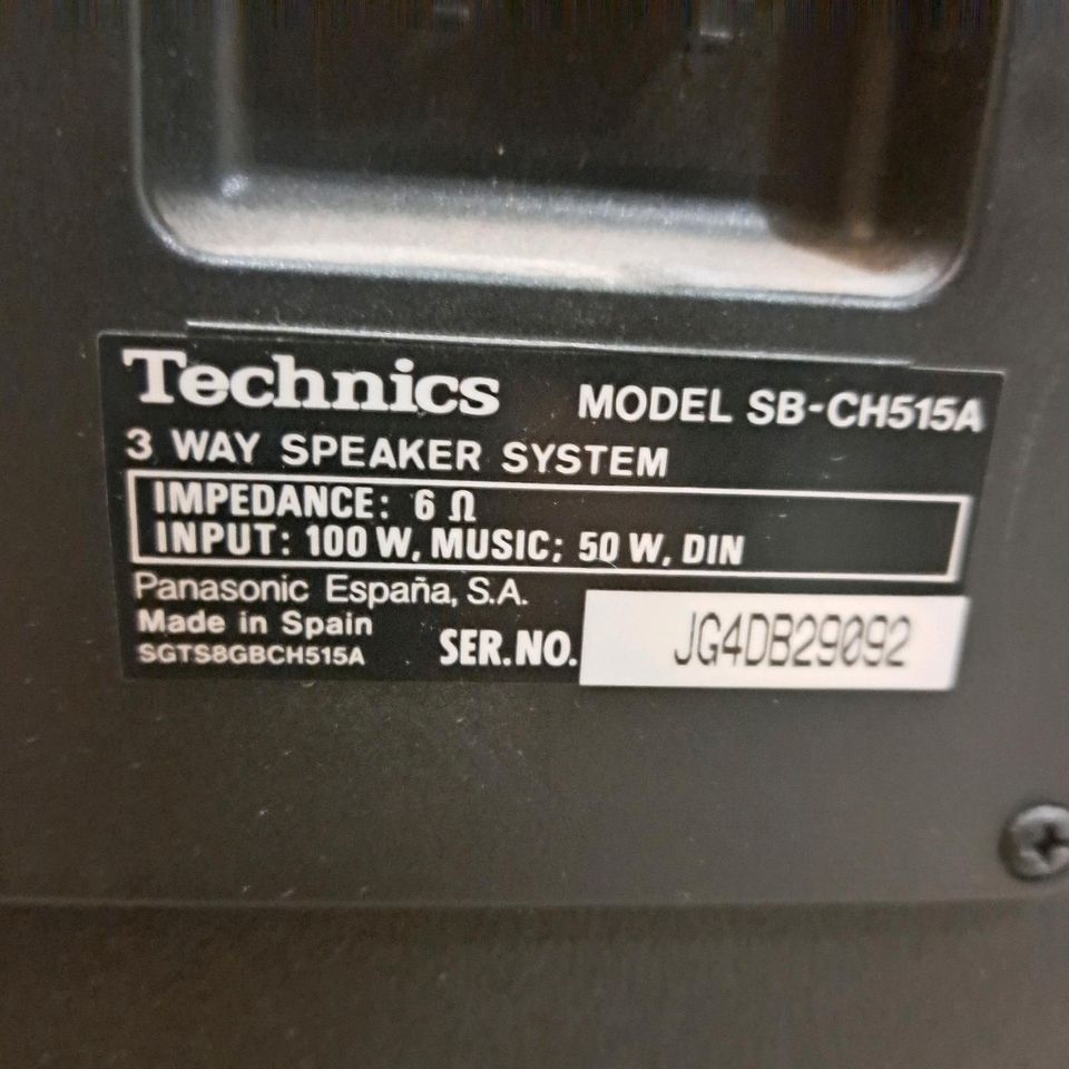 Technics 3-way Speakers Input 100W Music 50W Model SB-CH515A in Hamburg