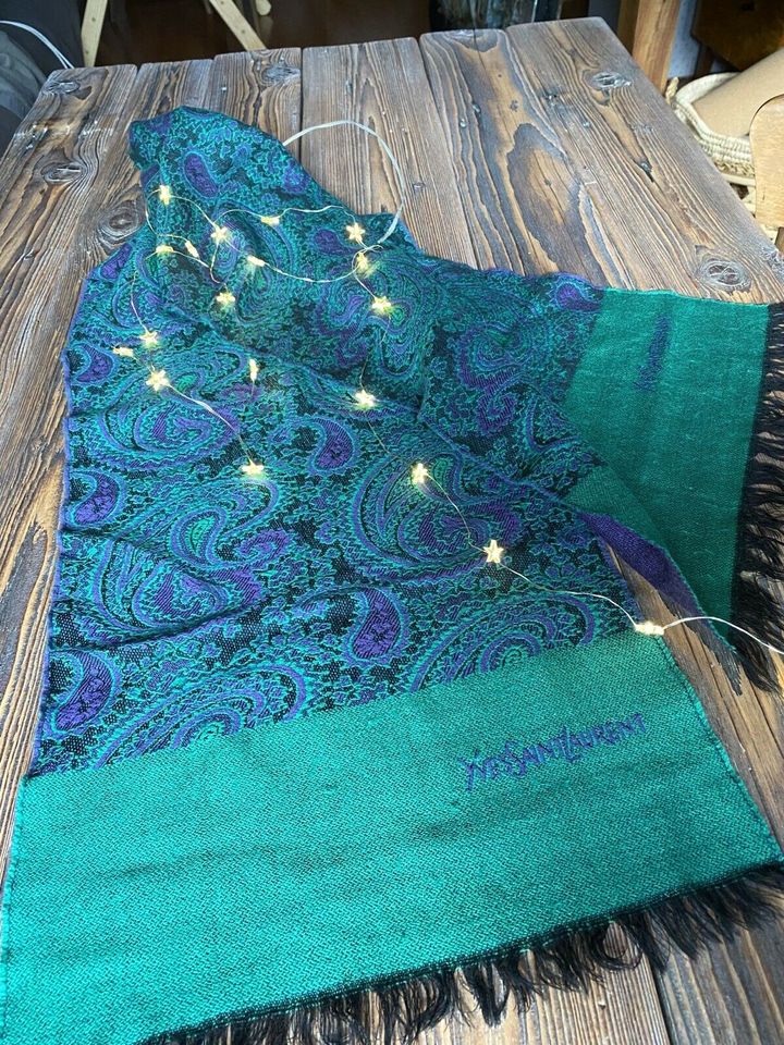 Yves Saint Laurent Schal St. Scarf Grün/ Lila Designer Vintage in Pulheim