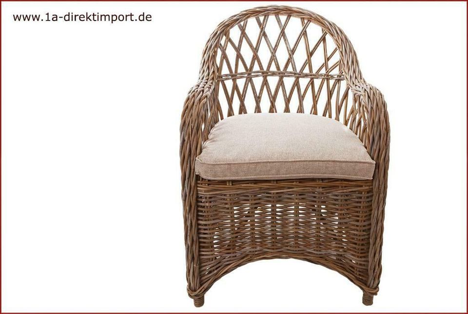 Rattansessel, tolle Sessel aus Natur-Rattan, mit Kissen, NEU in Dortmund