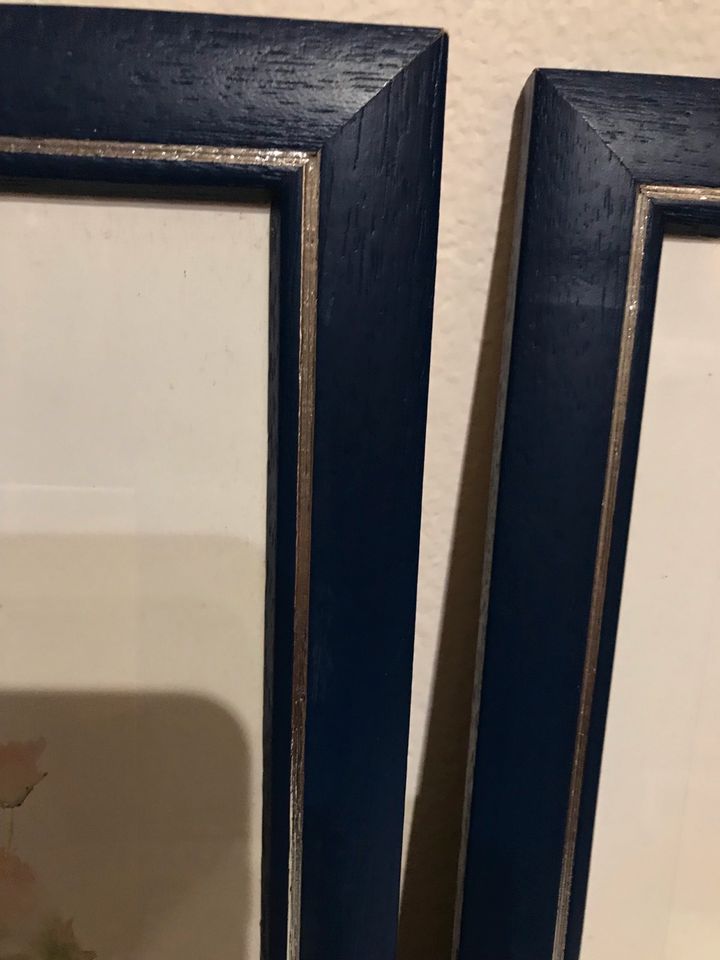 Holzbilderrahmen, 28,5x35, 4 Stück, dunkelblau mit Silber in Bad Reichenhall