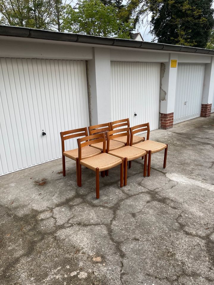 Jørgen Henrik Möller J L Möllers Model 401 Teakholz Papierkordel Esszimmer Stuhl Chair Esstisch Teak Vintage mid Century Dänisch Danish Design 50er 70er 60er Stühle in Berlin