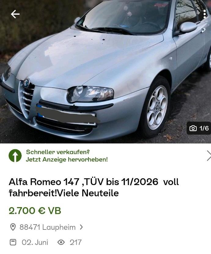 Abbildung des Autos Tausche&#x2F;Verkaufe Al…