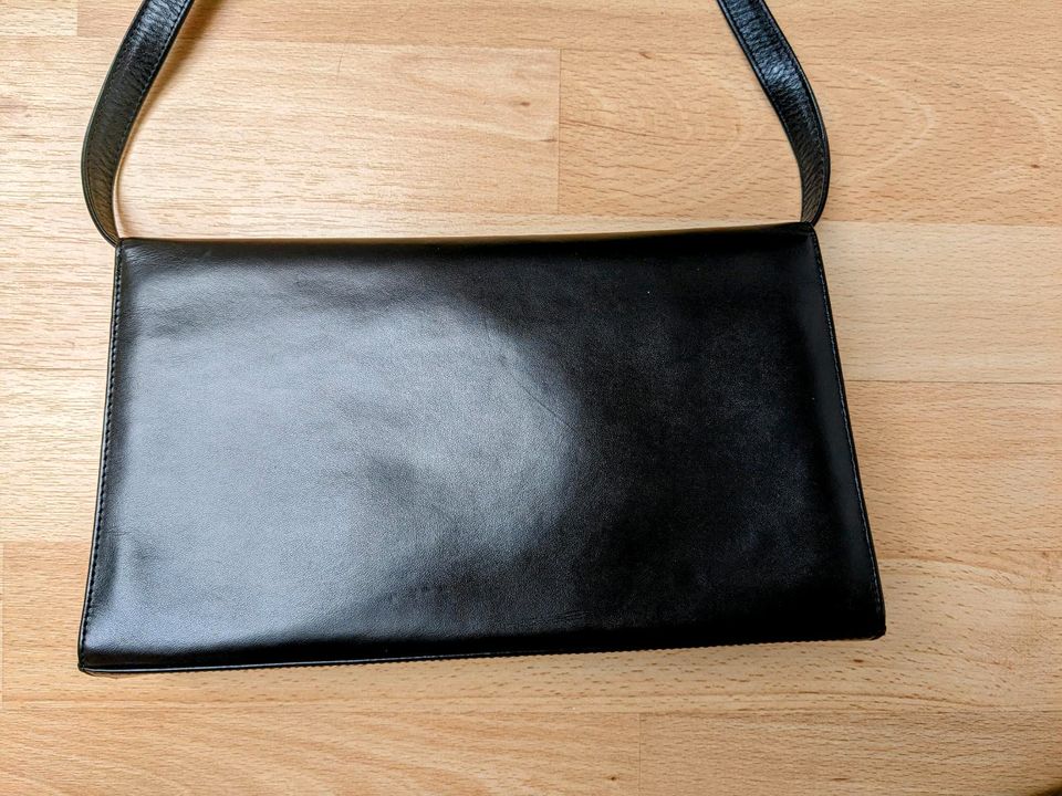 Leder Clutch von Stefania schwarz Crossbody Handtasche Umhänge in Bochum